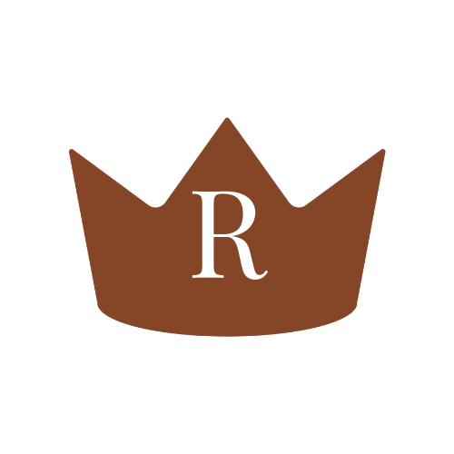 A brown crown icon with the white letter "R" centered inside it, set against a plain white background.
